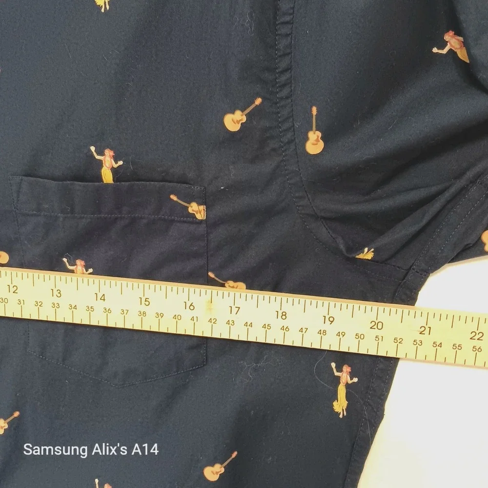 J. Crew Men's Hawaiian‎ Shirt Medium VTG Navy Blue Aloha Tropical Button
